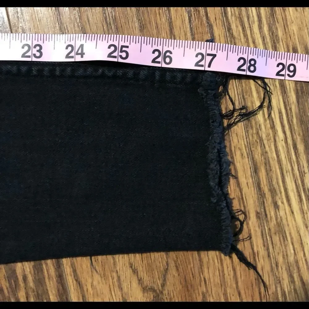 Hollister Black Distressed Jeans Size 29 or 9R Raw Hem Skinny Jeans - Picture 10 of 10